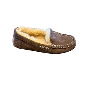 UGG Ansley Slippers Women's 6 Chocolate‎ Suede Shearling Moccasin